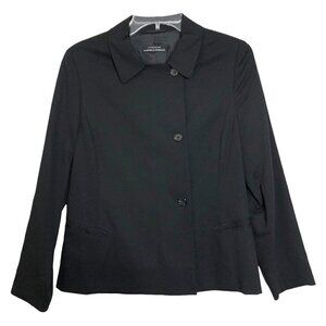 New - STRENESSE GABRIELE STREHLE Virgin Wool Black Button Front Blazer - Size 8